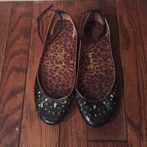 Sam Edelman metallic dark green flats